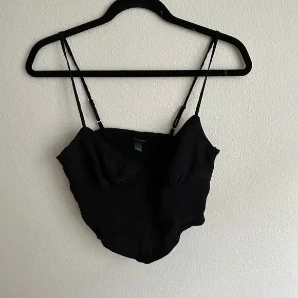 Black Cami Top Sweetheart Neckline Sleeveless Tank‎ Top Casual  Size S - Picture 5 of 9